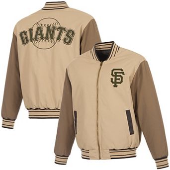 Men's JH Design Tan/Brown San Francisco Giants Reversible Canvas Full-Zip Jacket