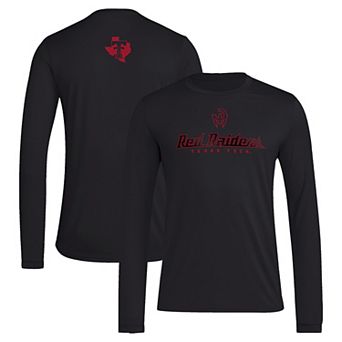 Men's adidas Black Texas Tech Red Raiders Let's Ride Pregame Long Sleeve T-Shirt