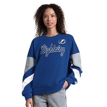 Women's Starter Blue Tampa Bay Lightning Grand Slam Sleeve Color Block Sweatshirt