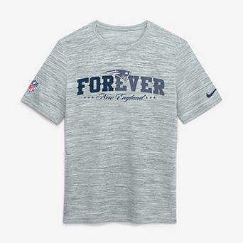 Men's Nike Silver New England Patriots Rivalries Collection Sideline Velocity T-Shirt