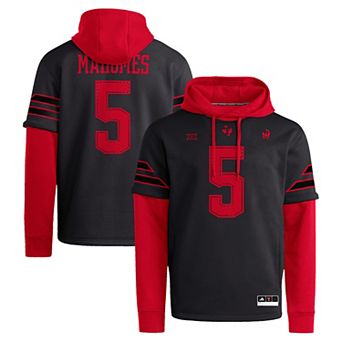 Men's adidas Patrick Mahomes Black/Red Texas Tech Red Raiders Let's Ride Jersey Hoodie