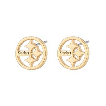 Women's LUV AJ Gold Pittsburgh Steelers Logo Stud Earrings