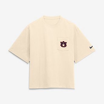 Women's Nike Natural Auburn Tigers Pocket Boxy T-Shirt