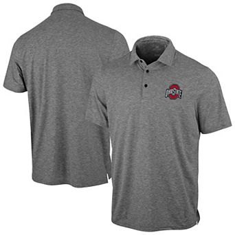 Men's Antigua Heather Black Ohio State Buckeyes Static Polo