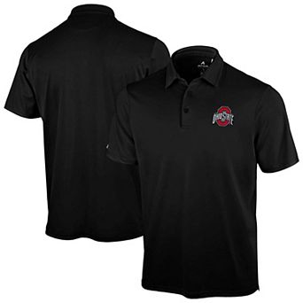 Men's Antigua Black Ohio State Buckeyes Unshakeable Solid Polo