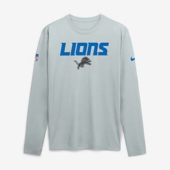 Men's Nike Silver Detroit Lions 2026 Rivalries Collection Sideline Legend Long Sleeve T-Shirt