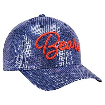 Women's New Era Navy Chicago Bears Sequin Script 9FORTY Adjustable Hat