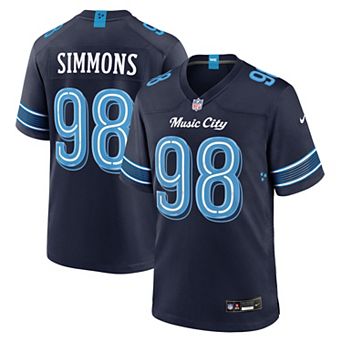 Men's Nike Jeffery Simmons Navy Tennessee Titans 2026 Rivalries Collection Game Jersey