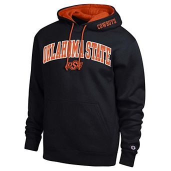 Men's Champion Black Oklahoma State Cowboys Arch Tackle Twill Hoodie