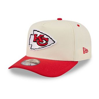 Men's New Era Cream/Red Kansas City Chiefs Rear Wordmark A-Frame 9FIFTY Snapback Hat