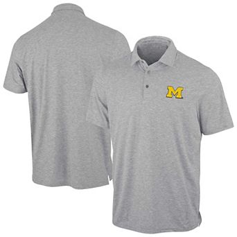 Men's Antigua Heather Gray Michigan Wolverines Static Polo