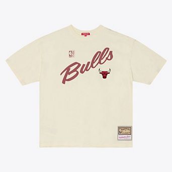 Women's Mitchell & Ness Oatmeal Chicago Bulls Heritage Hues T-Shirt