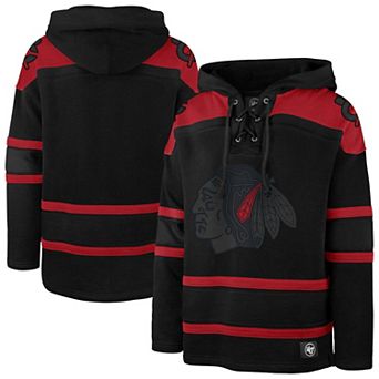 Men's '47 Black Chicago Blackhawks Fall Color Pop Lacer Hoodie