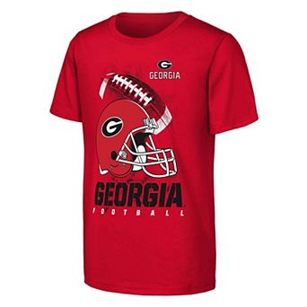 Youth Outerstuff Red Georgia Bulldogs For the Glory Football Helmet T-Shirt