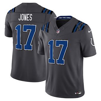Men's Nike Daniel Jones Anthracite Indianapolis Colts 2026 Rivalries Collection Stitched Limited Jersey