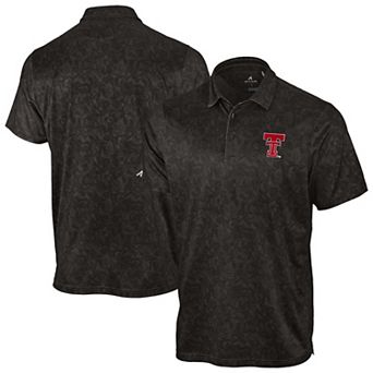 Men's Antigua Black Texas Tech Red Raiders Lush Polo