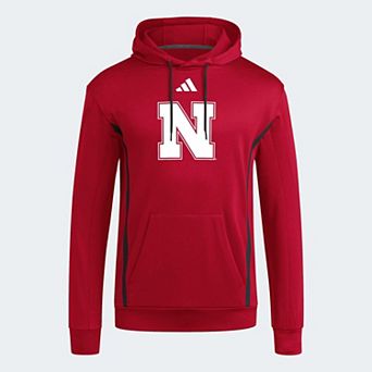 Men's adidas Scarlet Nebraska Huskers Locker Logo Fleece Pullover Hoodie