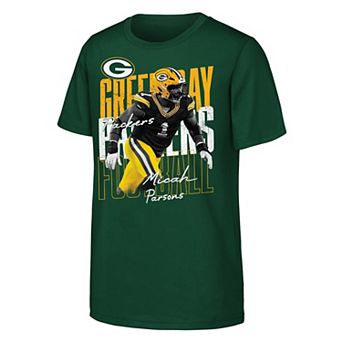 Youth Outerstuff Micah Parsons Green Green Bay Packers Legendary Player Card T-Shirt