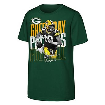 Youth Outerstuff Jordan Love Green Green Bay Packers Legendary Player Card T-Shirt