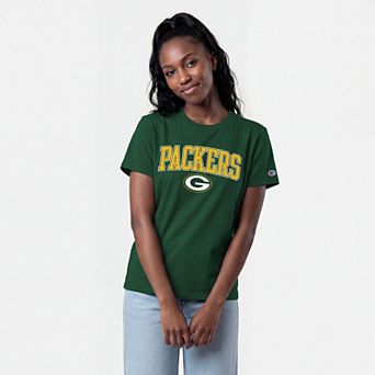 Women's Champion Green Green Bay Packers Arched Over Logo T-Shirt