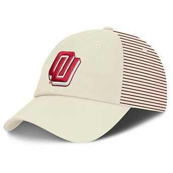 Men's Nike White Oklahoma Sooners Vault Logo Striped Club Adjustable Hat