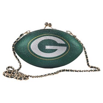Women's Cuce Green Bay Packers Team Color Crystal Football Purse