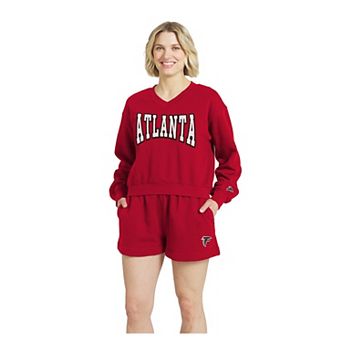 Women's WEAR by Erin Andrews Red Atlanta Falcons Fleece V-Neck Lounge Set