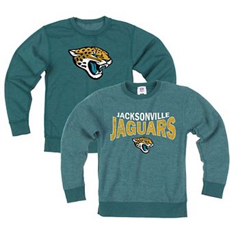Youth Wes & Willy Teal Jacksonville Jaguars Reversible Fleece Sweatshirt