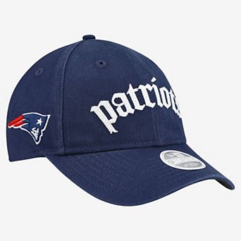 Women's New Era Navy New England Patriots Gothic Font 9FORTY M-Crown Adjustable Hat