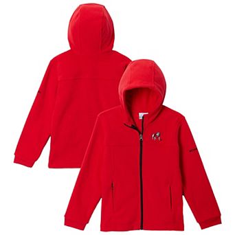 Youth Columbia Red Georgia Bulldogs Flanker Fleece Full-Zip Hoodie