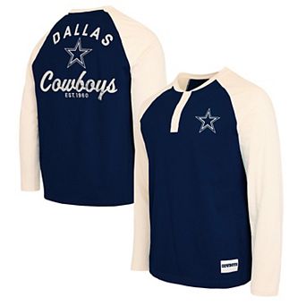 Men's Darius Rucker Collection by Fanatics Navy Dallas Cowboys Henley Long Sleeve T-Shirt