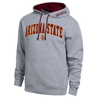 Men's Champion Heather Gray Arizona State Sun Devils Arch Tackle Twill Hoodie