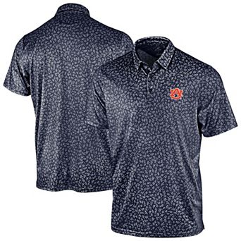 Men's Antigua Navy Auburn Tigers Mono Floral Polo