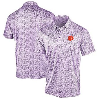 Men's Antigua Purple Clemson Tigers Flourish Polo