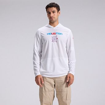Men's Nike White Houston Texans 2026 Rivalries Collection Sideline Lightweight Hooded Long Sleeve Top