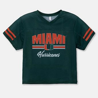 Girls Youth ZooZatz Green Miami Hurricanes Mesh Jersey T-Shirt