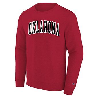 Men's Big and Tall Champion Crimson Oklahoma Sooners Arch Applique Sweatshirt