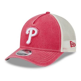 Men's New Era Red Philadelphia Phillies Fan 9FORTY A-Frame Trucker Adjustable Hat
