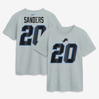 Men's Nike Barry Sanders Silver Detroit Lions 2026 Rivalries Collection Player Name & Number T-Shirt