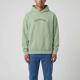 Men's Uscape Apparel Green Michigan State Spartans Upside Down Embroidered Vintage Heavyweight Hoodie