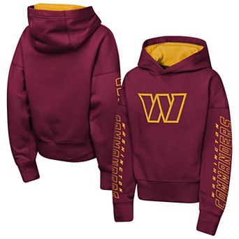Girls Youth Outerstuff Burgundy Washington Commanders Miss Tailgate Color Block Hoodie
