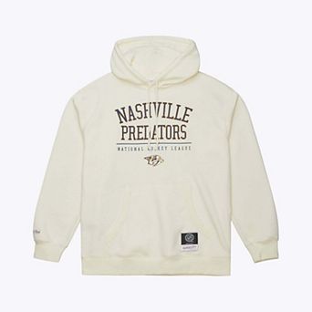 Men's Mitchell & Ness Cream Nashville Predators Walk-Off Logo Fleece Hoodie