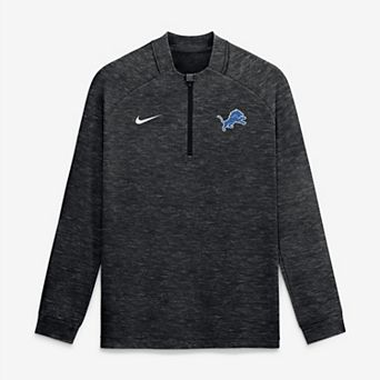 Men's Nike Heather Black Detroit Lions Par Raglan Tri-Blend Therma-FIT Half-Zip Pullover