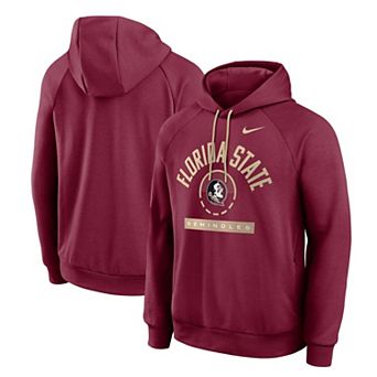 Men's Nike Garnet Florida State Seminoles Courtside Practice Dri-FIT Raglan Fleece Hoodie
