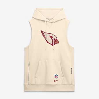 Men's Nike Natural Arizona Cardinals Rivalries Collection Sideline Sleeveless Fleece Hoodie