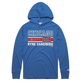 Men's Homage Ryne Sandberg Royal Chicago Cubs Cooperstown Collection Signature Name & Number Lightweight Tri-Blend Hoodie