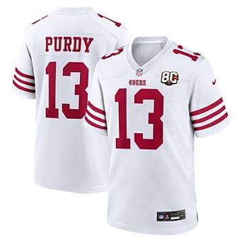 Men's Nike Brock Purdy White San Francisco 49ers 80th Anniversary Game Jersey