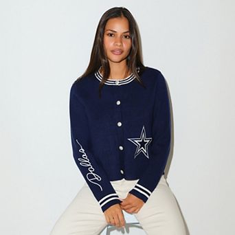 Women's KadyLuxe Navy Dallas Cowboys Mini Cardigan