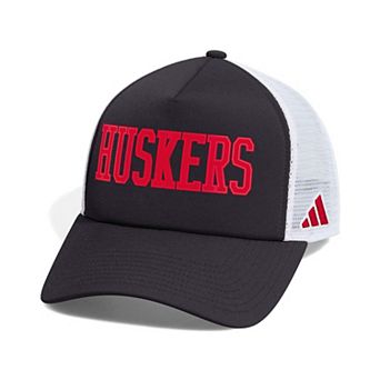 Men's adidas Black Nebraska Huskers Our Red Burns Brighter Foam Front Trucker Adjustable Hat