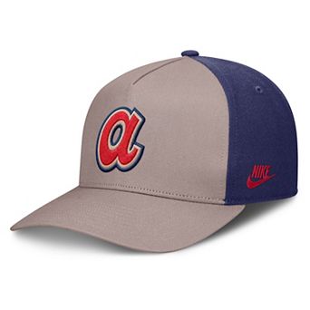 Men's Nike Light Brown/Royal Atlanta Braves Cooperstown Rise A-Frame Adjustable Hat